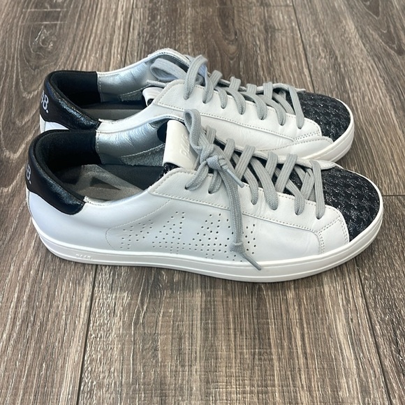 Women’s P448 John Houndstooth Sneaker Shoe White Pink Black Size 37/7 - Picture 7 of 11